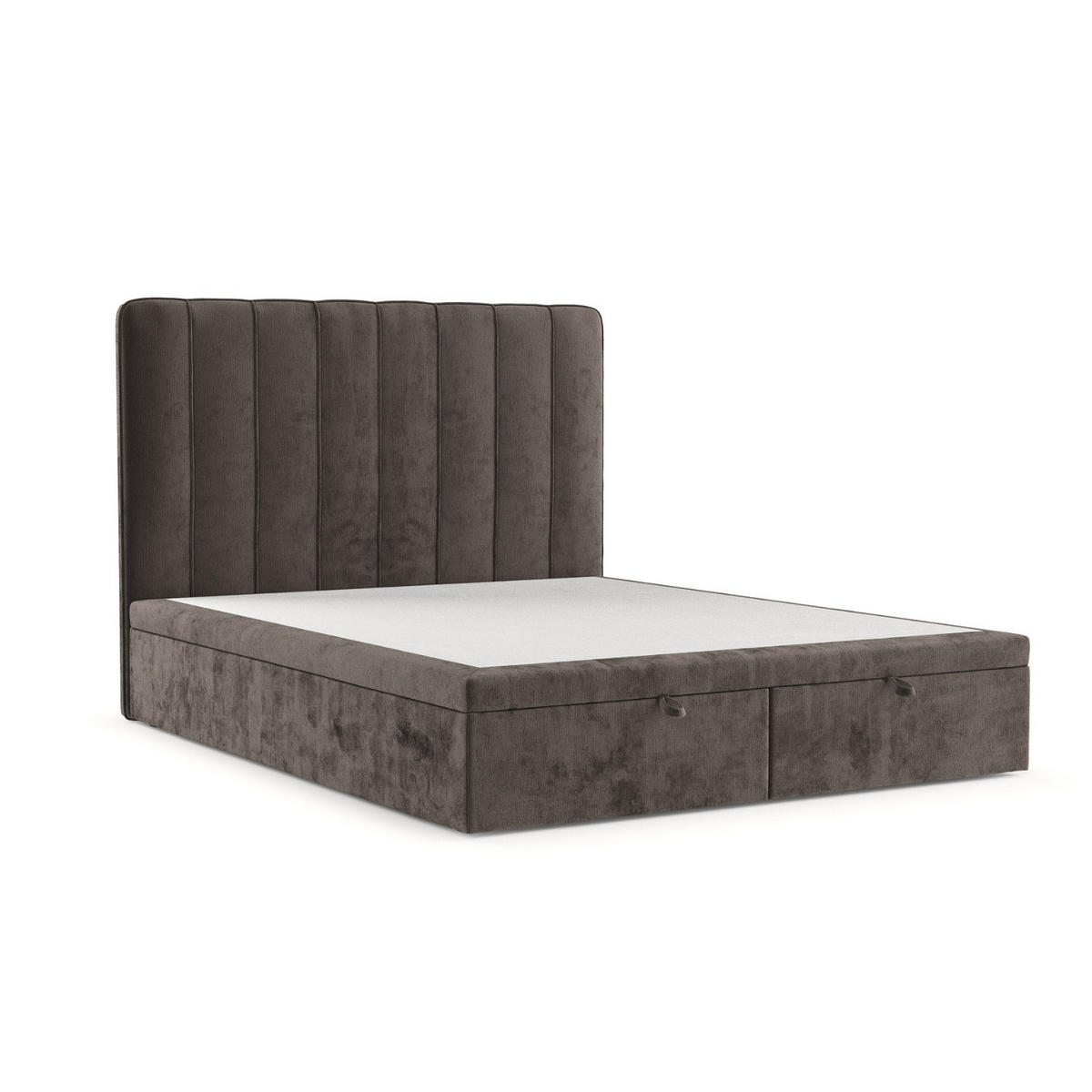 POLSTERBETT Vienna mit Stauraum 180/200 cm Braun im Lotta Stoff - Schwarz/Braun, Holz/Holzwerkstoff (180/200cm) - AltaBeds