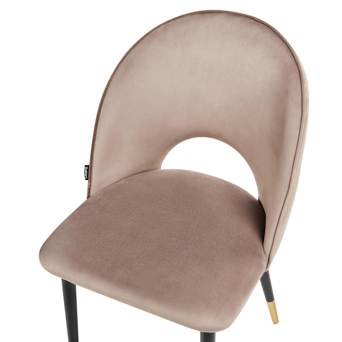 ESSZIMMERSTUHL 2er-Set Samtstoff Taupe Magalia - Taupe, Textil (47/83/52cm) - Beliani
