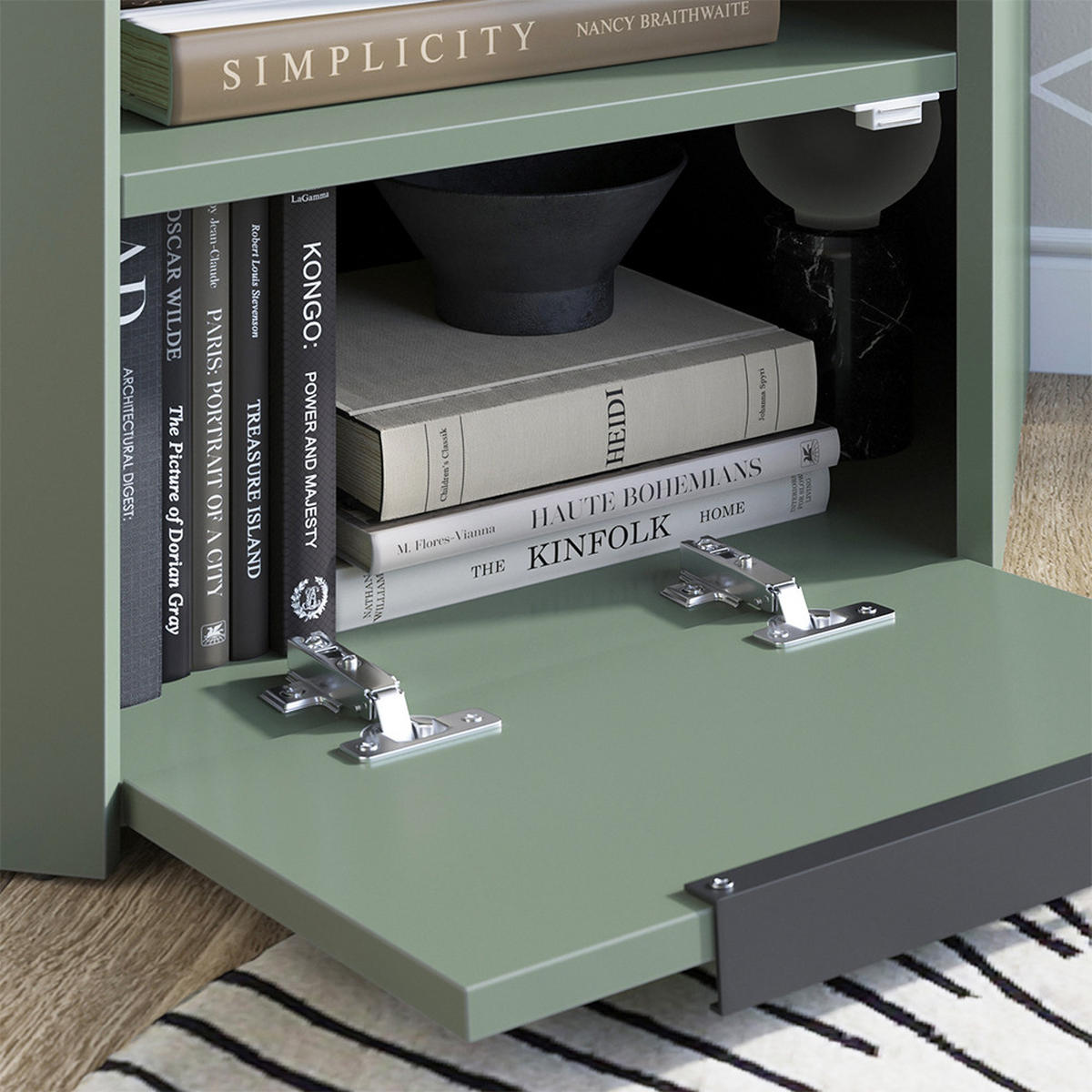 NÍZKÝ NÁBYTEK POD TELEVIZI Wido Zelená - zelená barva, kompozitní dřevo (68/50/68cm) - Vicco