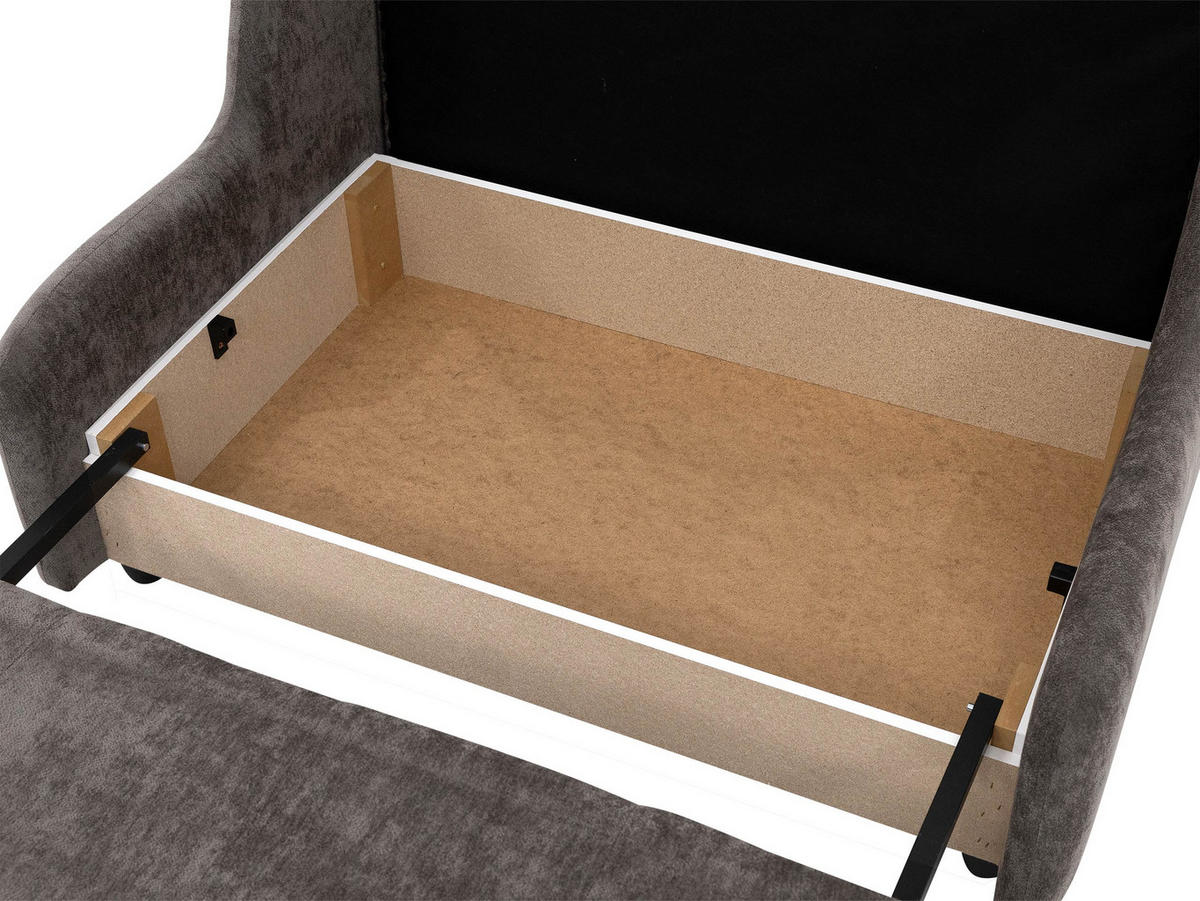 SCHLAFSOFA Viva Elite II - Schwarz/Braun, Holz/Metall (126/85/98cm) - MIRJAN24