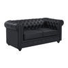 LEDERSOFA 2-Sitzer - Büffelleder - Schwarz - CHESTERFIELD - Schwarz, Leder (88/72/165cm) - Vente-Unique