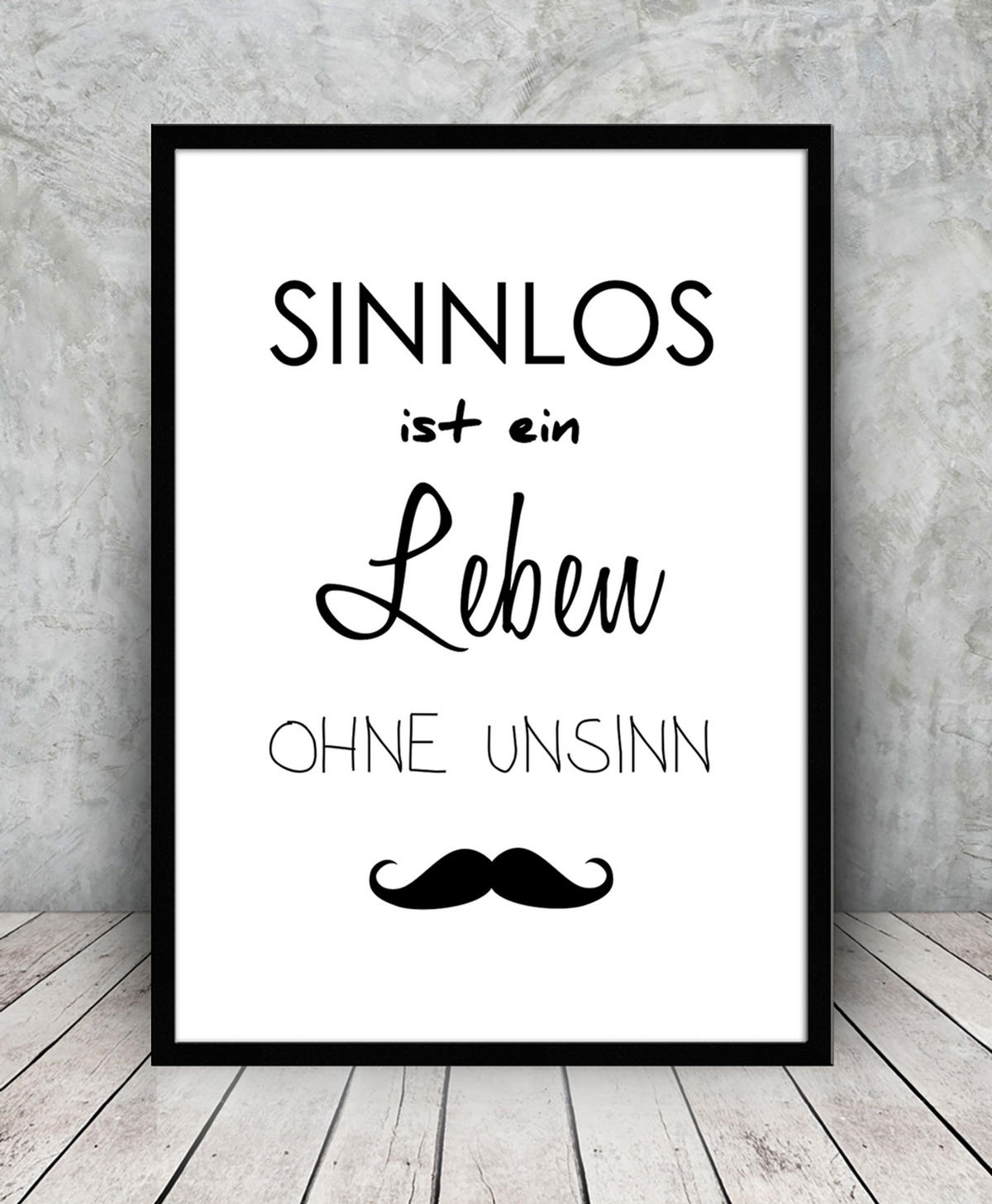 BILD mit Rahmen 51x71 cm lustiger Spruch - Weiß, Holz (51/71cm) - artissimo