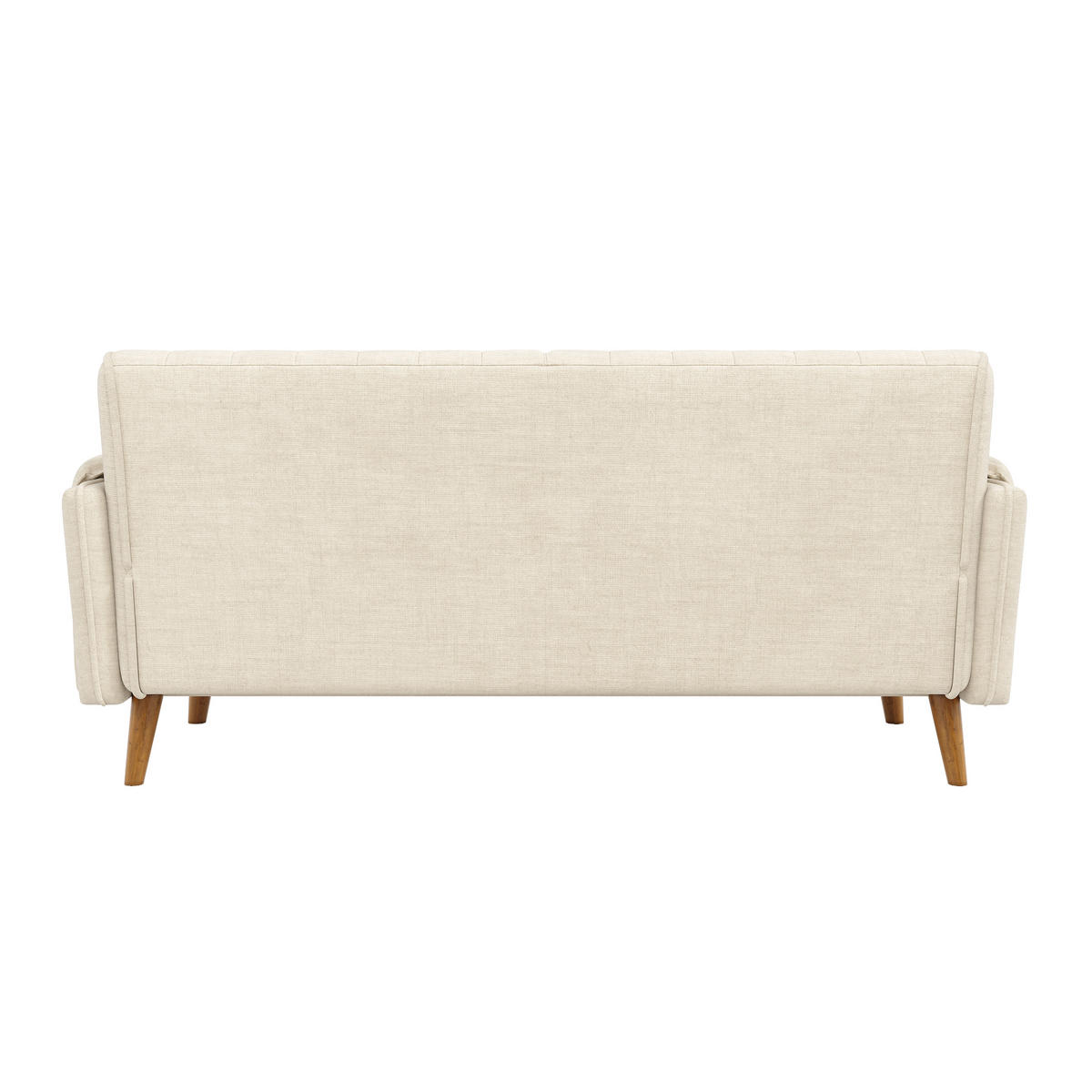 2-SITZER-SOFA Chenille mit Massivholzbeinen, DE-42464, Beige - Beige, Holzwerkstoff (161.5/83.5/79cm) - ComfortXL