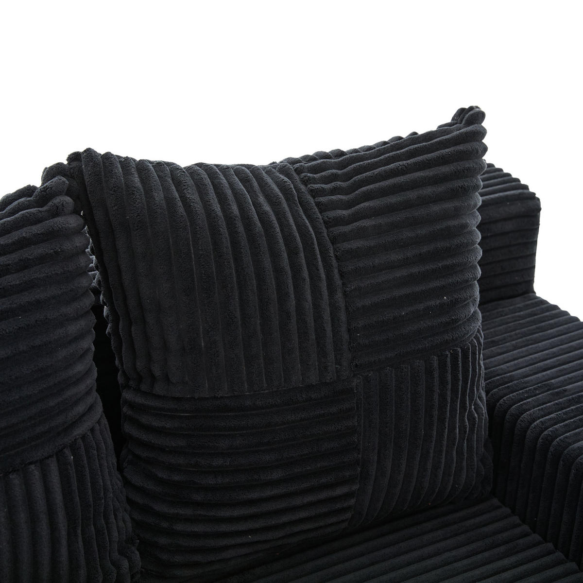SCHLAFSOFA 2-in-1 mit Hocker, 2 Kissen und Becherhalter, DE-42913, Schwarz - Schwarz, Textil (133/64/87cm) - ComfortXL