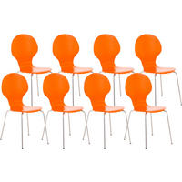 BESUCHERSTUHL 8er Set Holz orange - Orange, Holz/Metall (43/86/45cm) - CLP