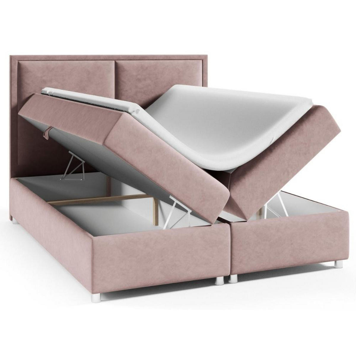 BOXBETT mit Bettkasten Trinity K-11 Bonellfederkern inkl. Topper - Graphitfarben, Holz/Holzwerkstoff (180/200cm) - Best For Home