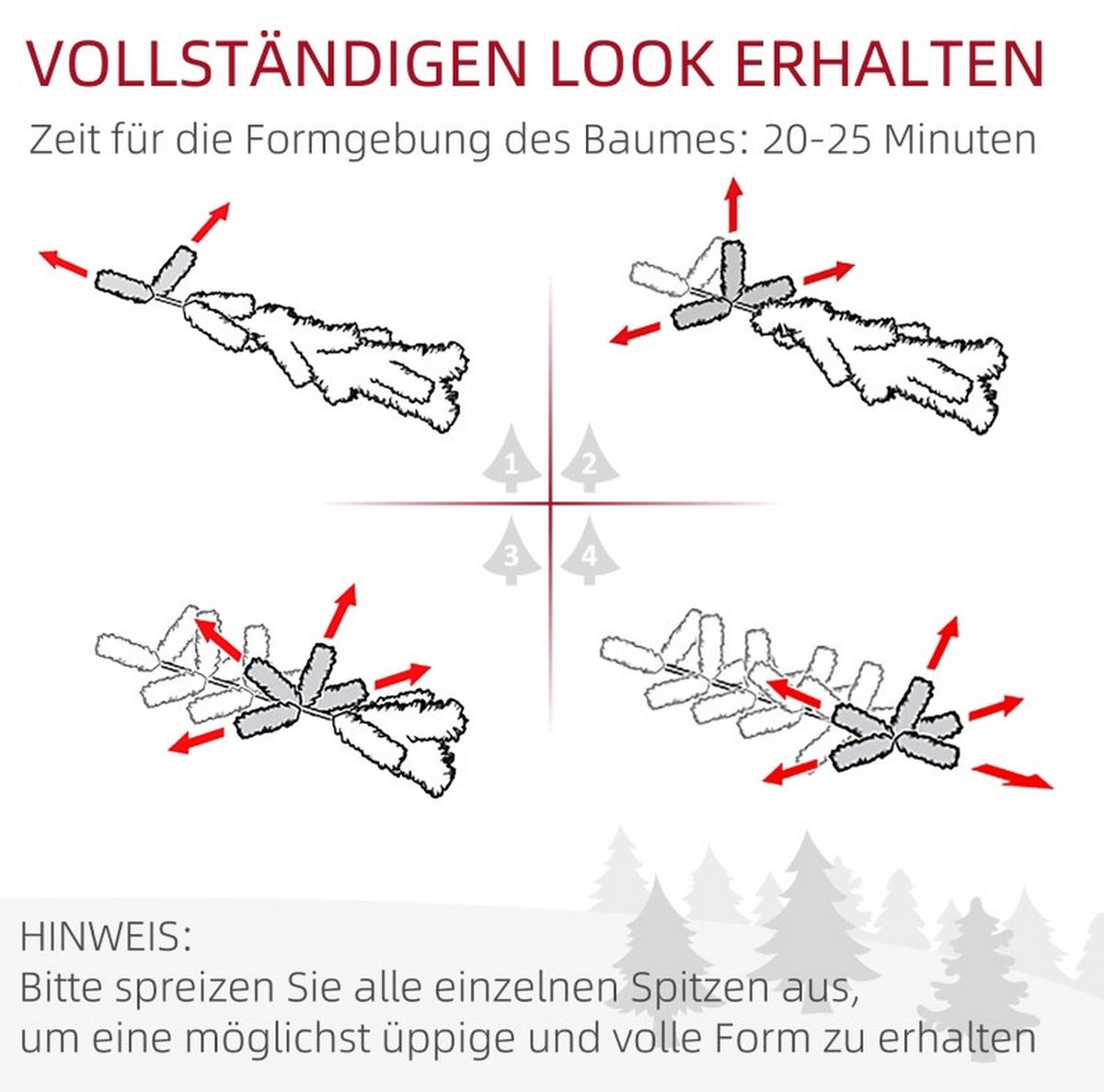 WEIHNACHTSBÄUME 46/46/180 cm grün aus Kunststoff mit Schneeeffekt - Grün, Kunststoff (180cm) - OKWISH