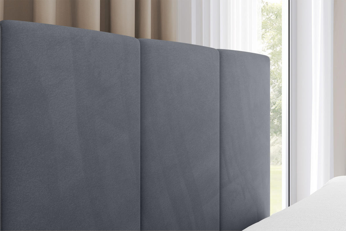 EINZELBETT Jugendbett mit Bettkasten Links, ohne Matratze - LOVY 90x200 Grau - Grau, Holzwerkstoff/Textil (90/200cm) - ALTDECOR