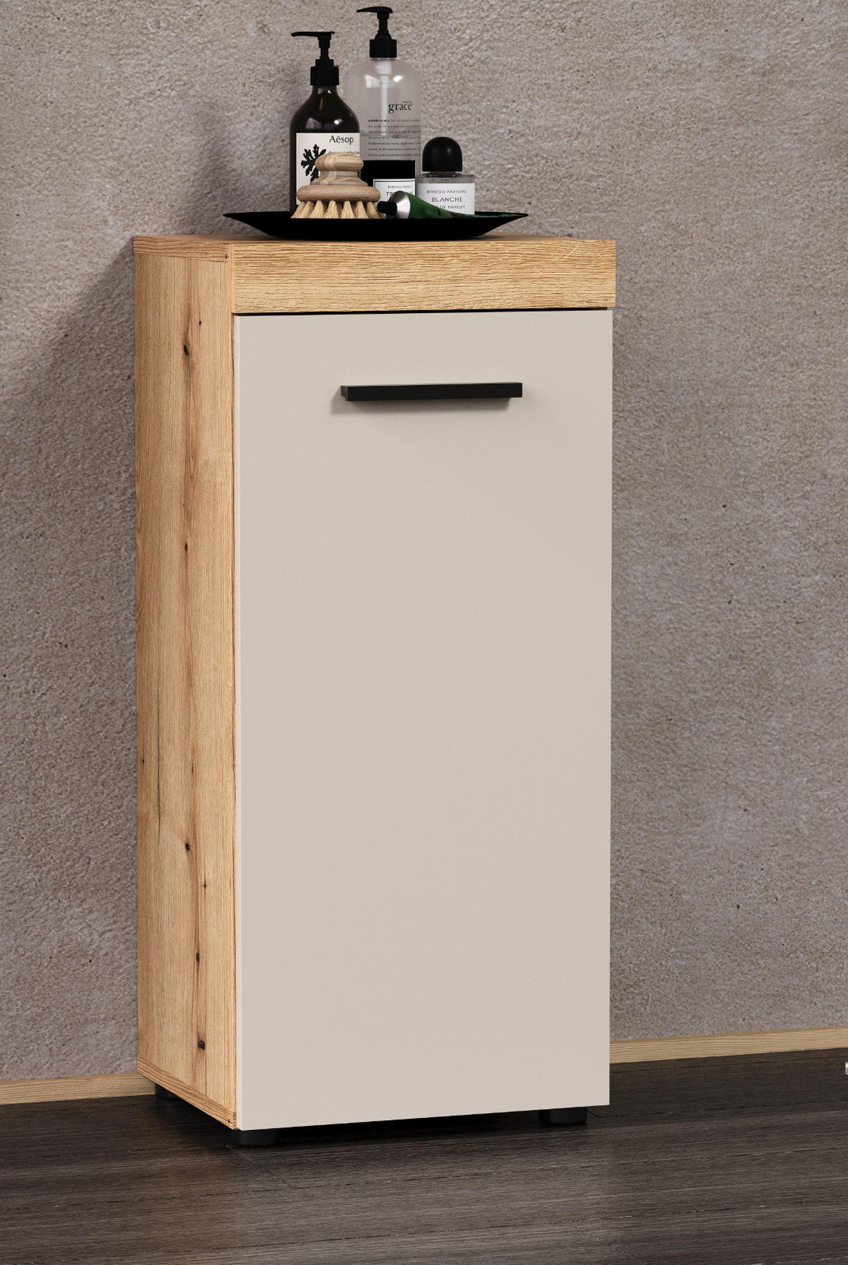 KOMMODE Kaschmir, Evoke Eiche 36 x 81 cm, Badschrank in modernem Design - Kaschmir/Eichefarben, Holzwerkstoff/Kunststoff (36/81/31cm) - Top.Furn