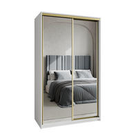 SCHWEBETÜRENSCHRANK RIEN 120/205/60 cm 2-türig mit Spiegel Weiß - Weiß, Holzwerkstoff (120/205/60cm) - MASSENO