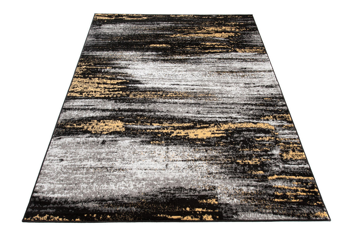 TEPPICH MAYA Schwarz Verwischt Streifen Meliert 200/300 cm - Schwarz, Textil (200/300cm) - Tapiso