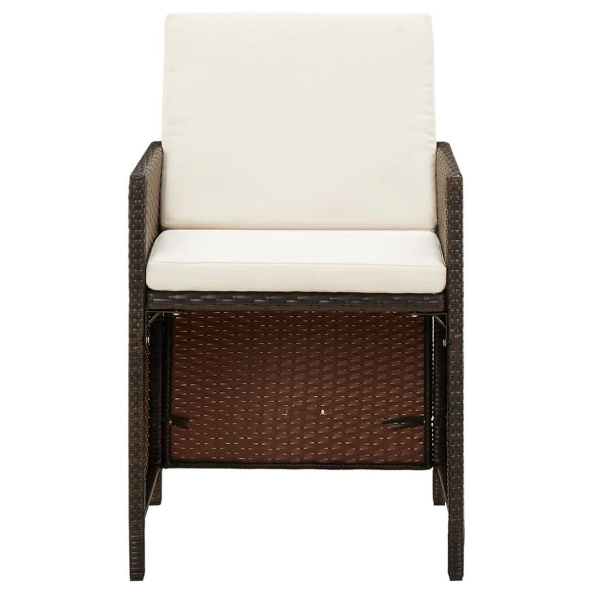 GARTENSTÜHLE mit Kissen 4 Stk. Poly Rattan Braun - Braun, Kunststoff (52/85/52cm) - furnicato