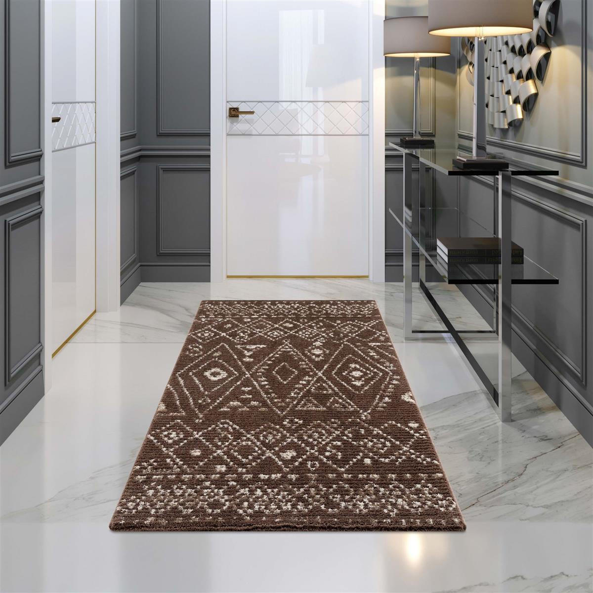 KURZFLOR-TEPPICH April 2292 Braun 80x300 cm - Braun, Textil (80/300cm) - carpet city