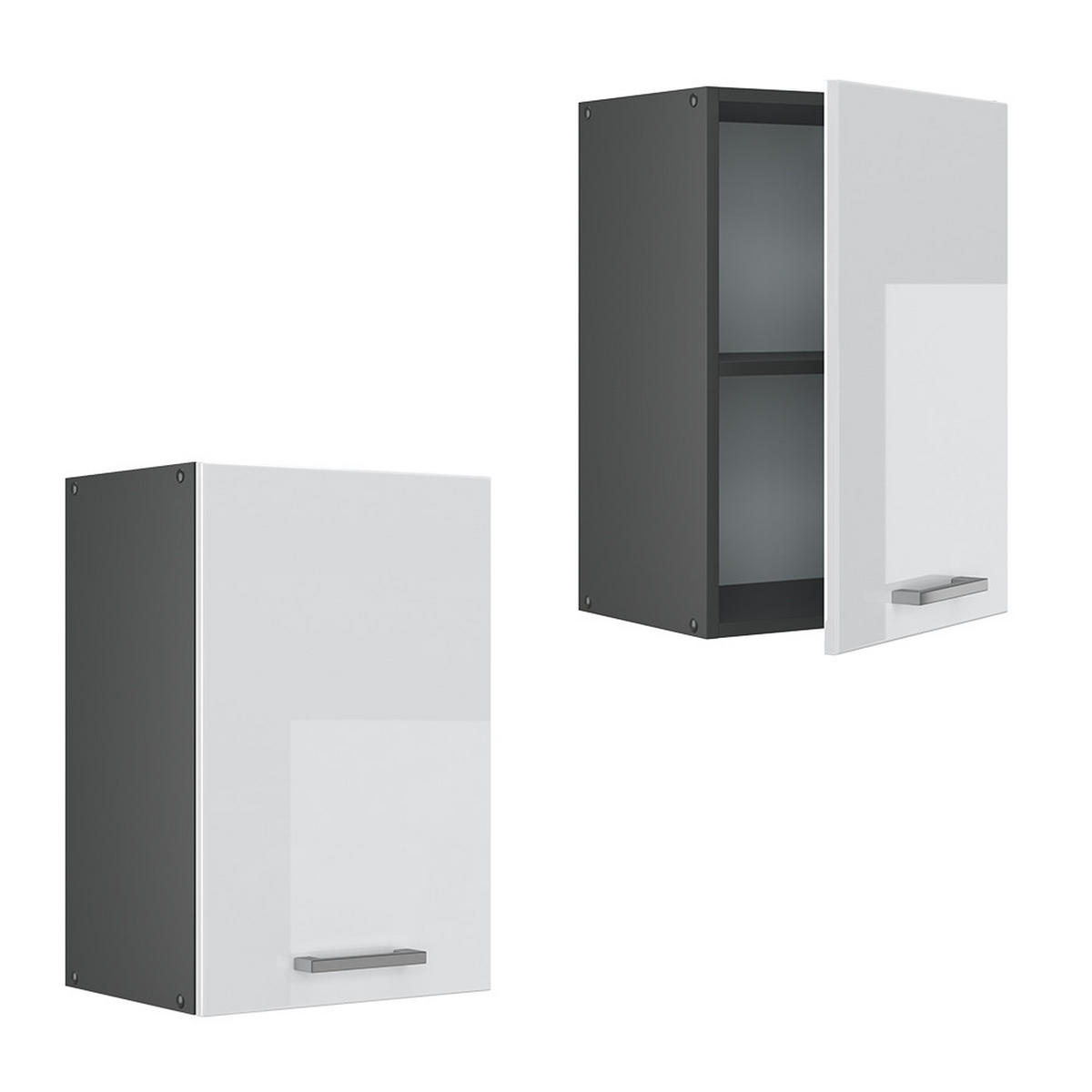 HÄNGESCHRANK R-Line Weiß Hochglanz 40 cm - Weiß Hochglanz/Anthrazit, Holzwerkstoff (40/60/31cm) - Vicco