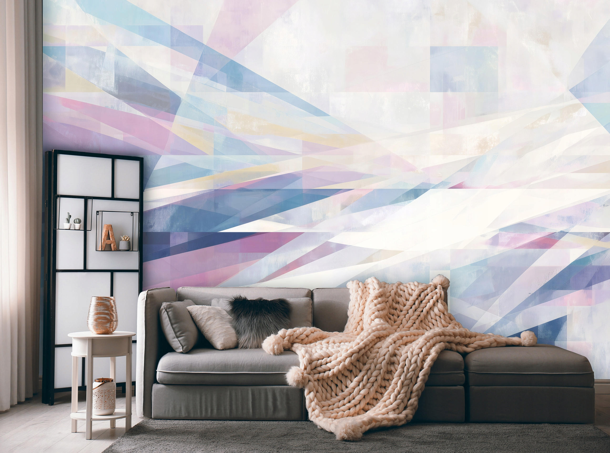 FOTOTAPETE Abstrakt Modern Lila 150x105 cm - Multicolor, Papier (150/105cm) - Wallarena