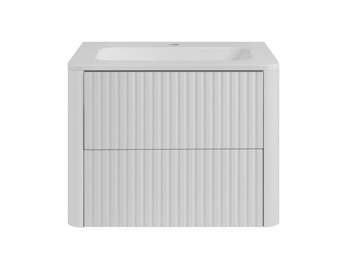 BADEZIMMERSCHRANK: Weiß, mit Waschbecken, Beine Schwarz, 60,7 x 44,4 x 64,9 cm - Schwarz/Weiß, Holzwerkstoff (60.3/63.4/43.7cm) - 3XE LIVING