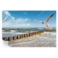 FOTOTAPETE 104x70 cm - Küstenlandschaft - Blau, Textil (104/70cm) - Wallfluent