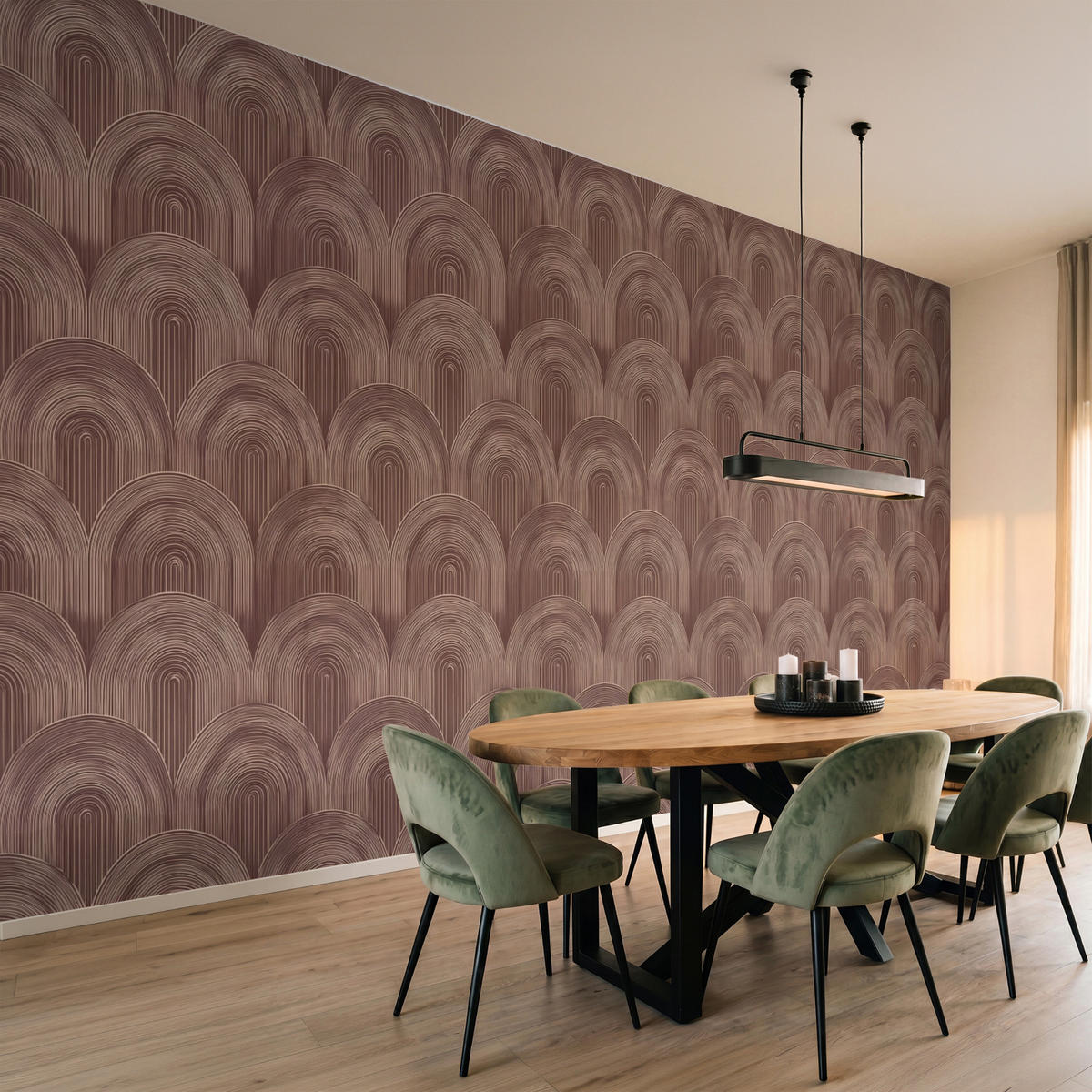 TAPETE - Rhythmic - Aufschlag - Braun - 500x240 cm - Dunkelbraun, Papier (500/240cm) - OnlyWow