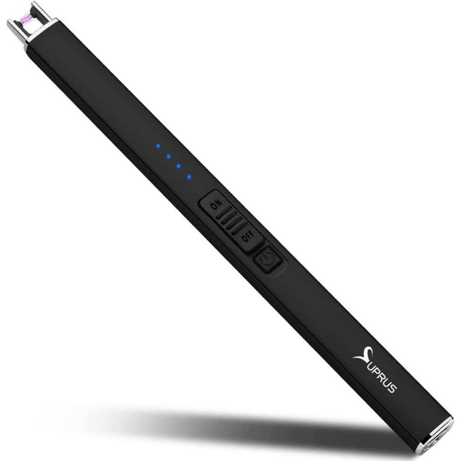 ELEKTRISCHES Feuerzeug Lichtbogen Schwarz USB Wiederaufladbar Winddicht mit Sicherheitsschloss - Schwarz, Kunststoff (1.5/1.5/12cm)