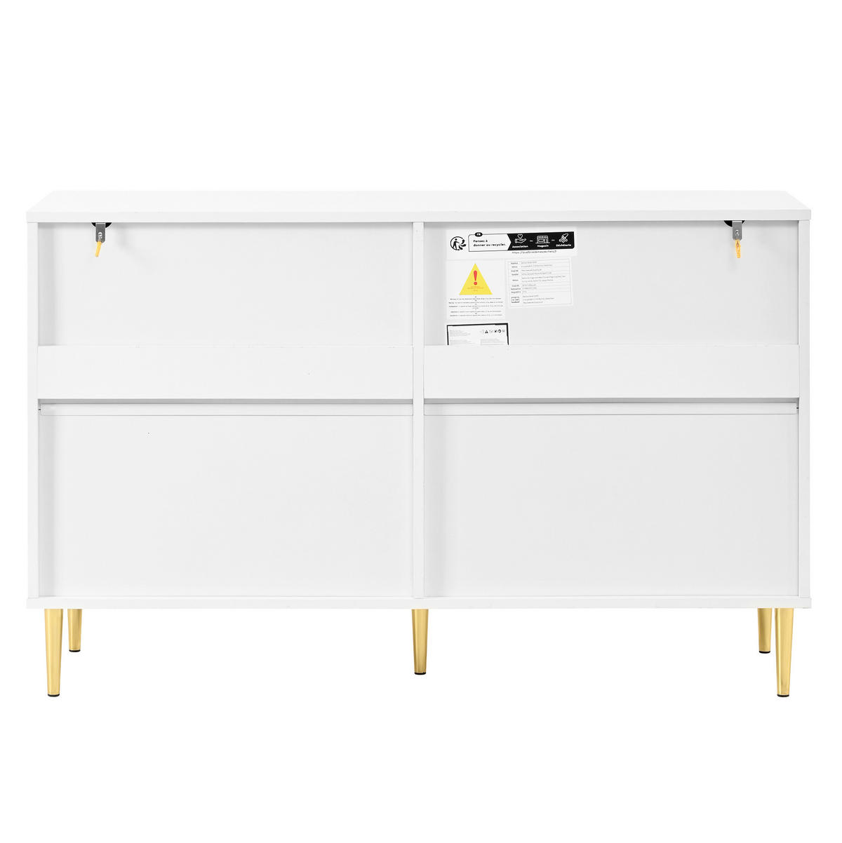 SIDEBOARD 120/40/75 cm Weiß aus MDF und Holzwerkstoff mit 6 Schubladen - Weiß, Holzwerkstoff (120/75/40cm) - OKWISH