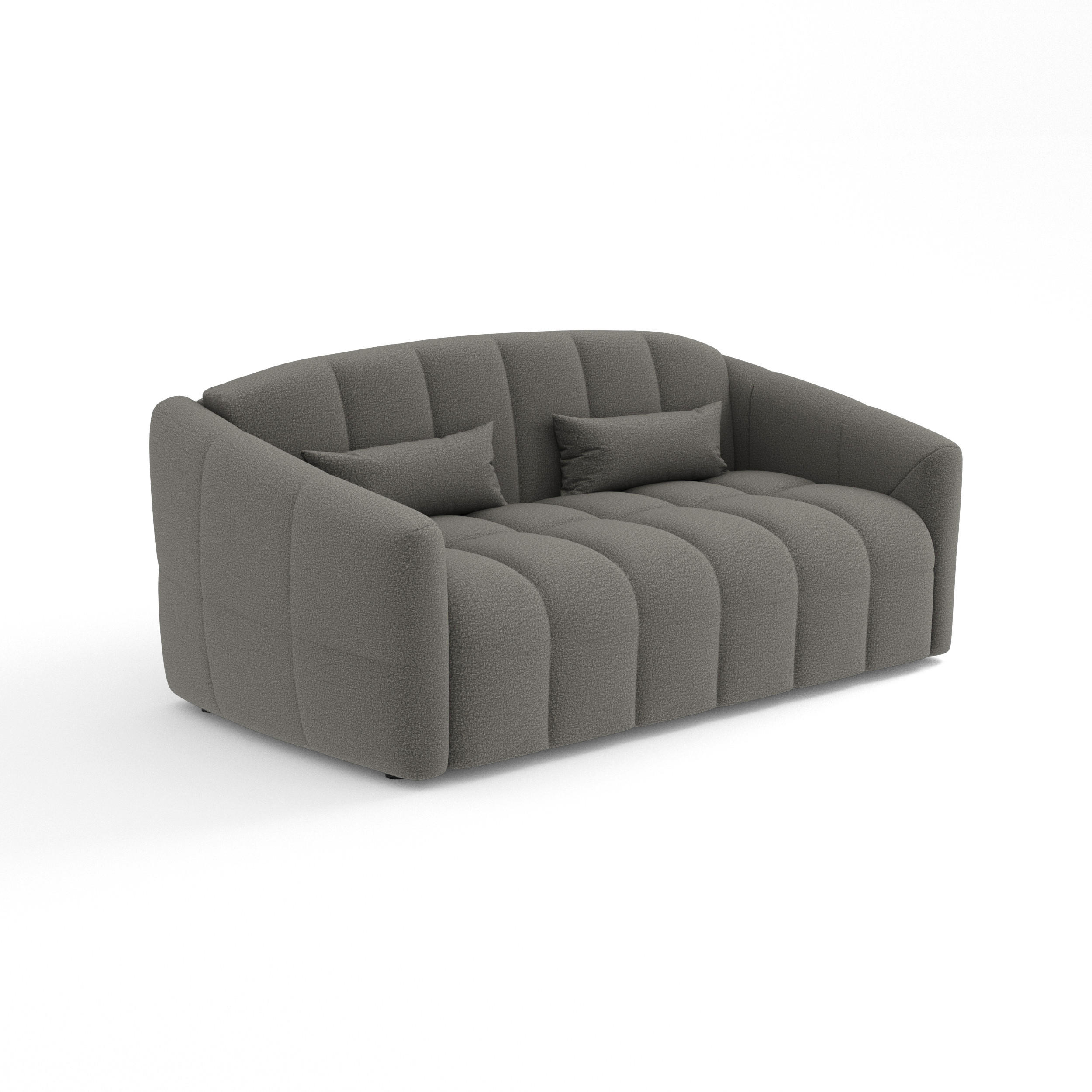 SCHLAFSOFA GERADE Bouclé-Stoff Graphitgrau 225cm - Graphitfarben/Grau, Textil (225/88/108cm) - Sia Home