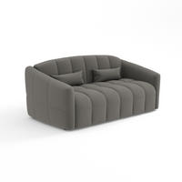 SCHLAFSOFA GERADE Bouclé-Stoff Graphitgrau 225cm - Graphitfarben/Grau, Textil (225/88/108cm) - Sia Home