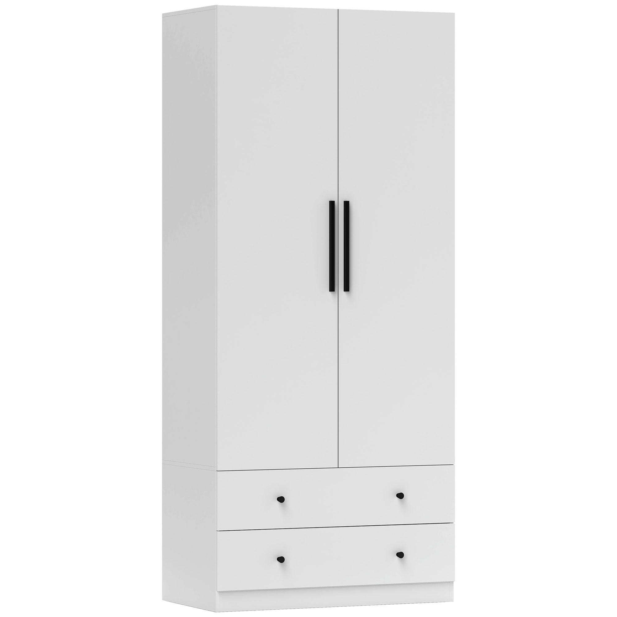 KLEIDERSCHRANK Spanplatte Weiß - Weiß, Holzwerkstoff (43/180/79cm) - HOMCOM