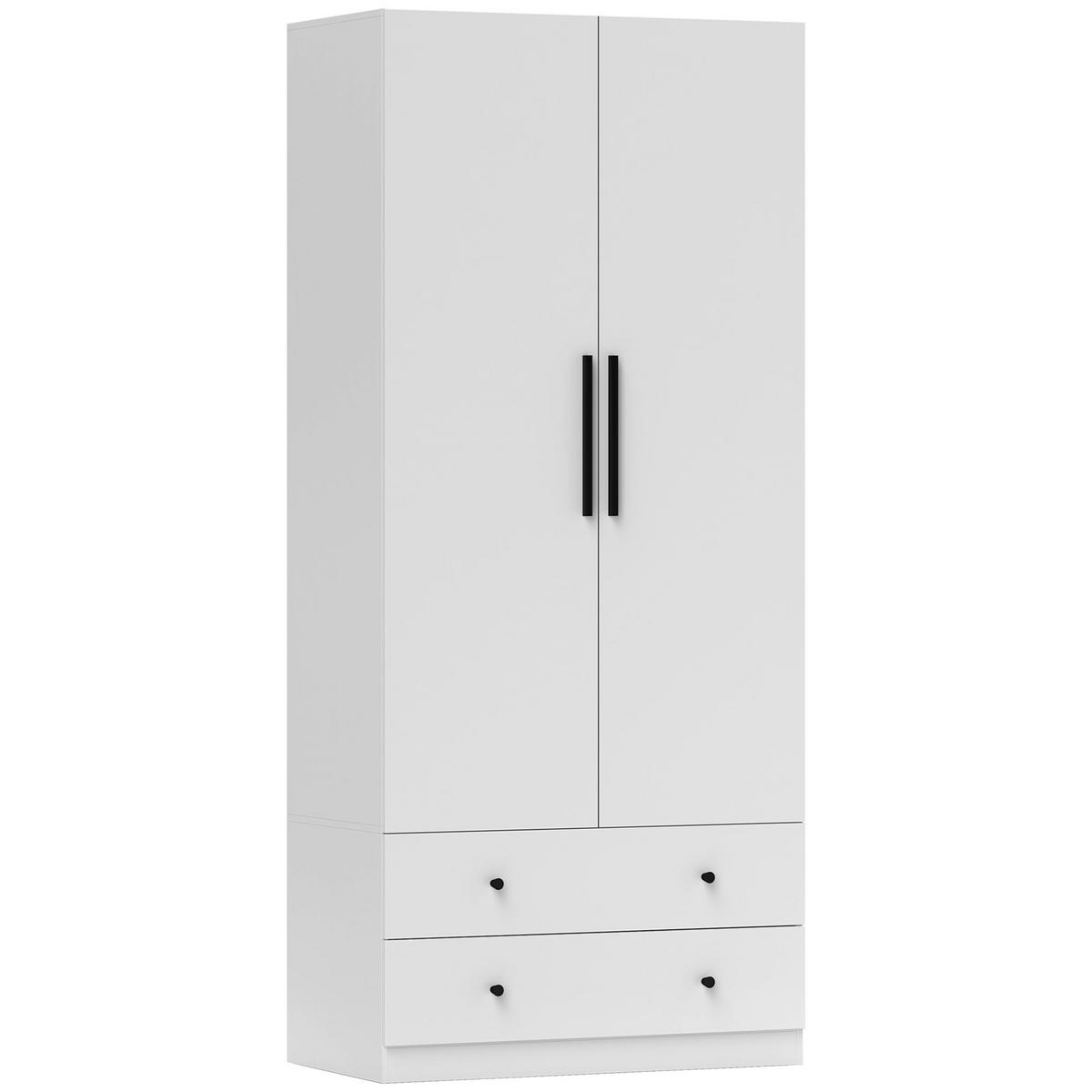 KLEIDERSCHRANK Spanplatte Weiß - Weiß, Holzwerkstoff (43/180/79cm) - HOMCOM