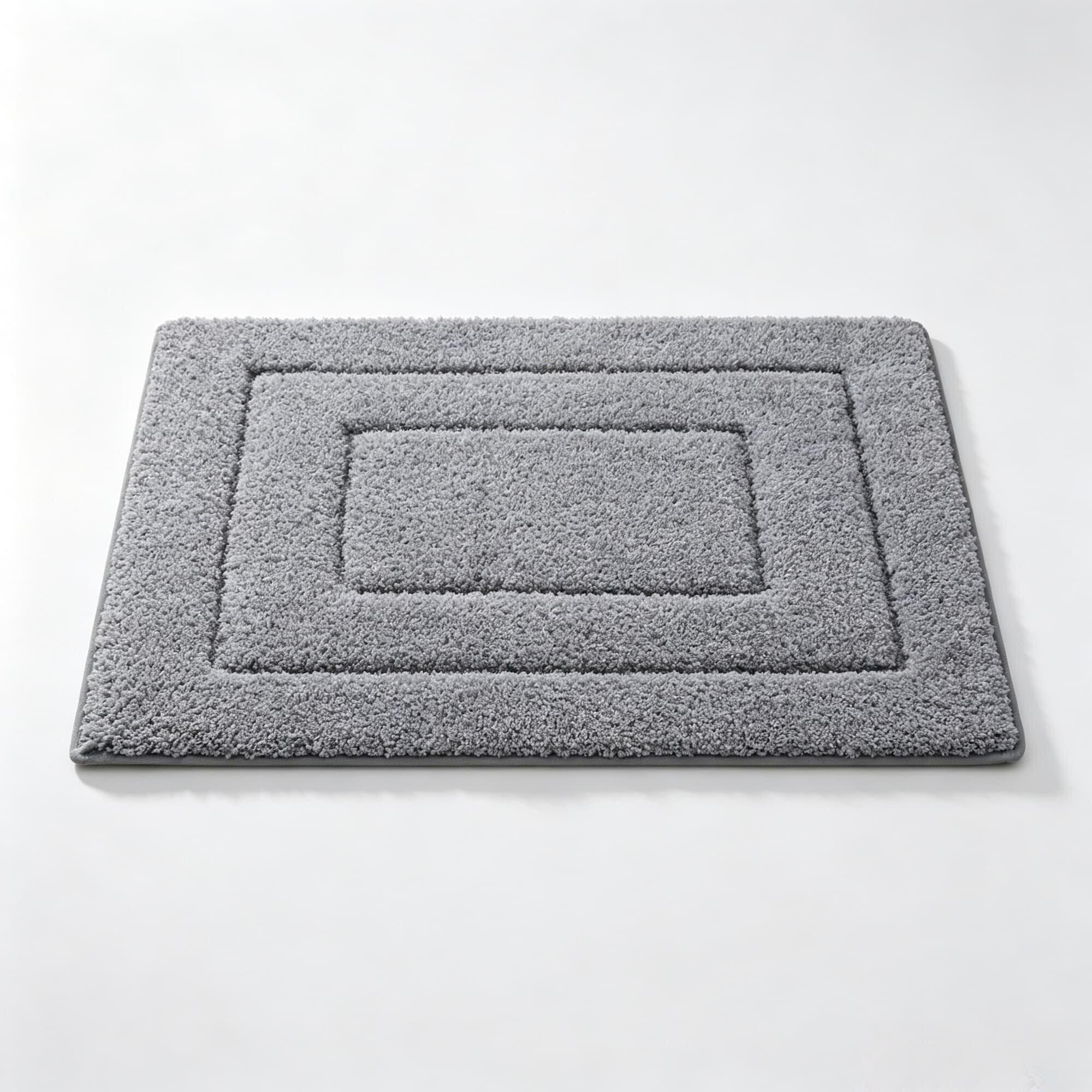 DUSCHMATTE – 50 x 80 cm – Grau - Grau, Textil (80/5cm)