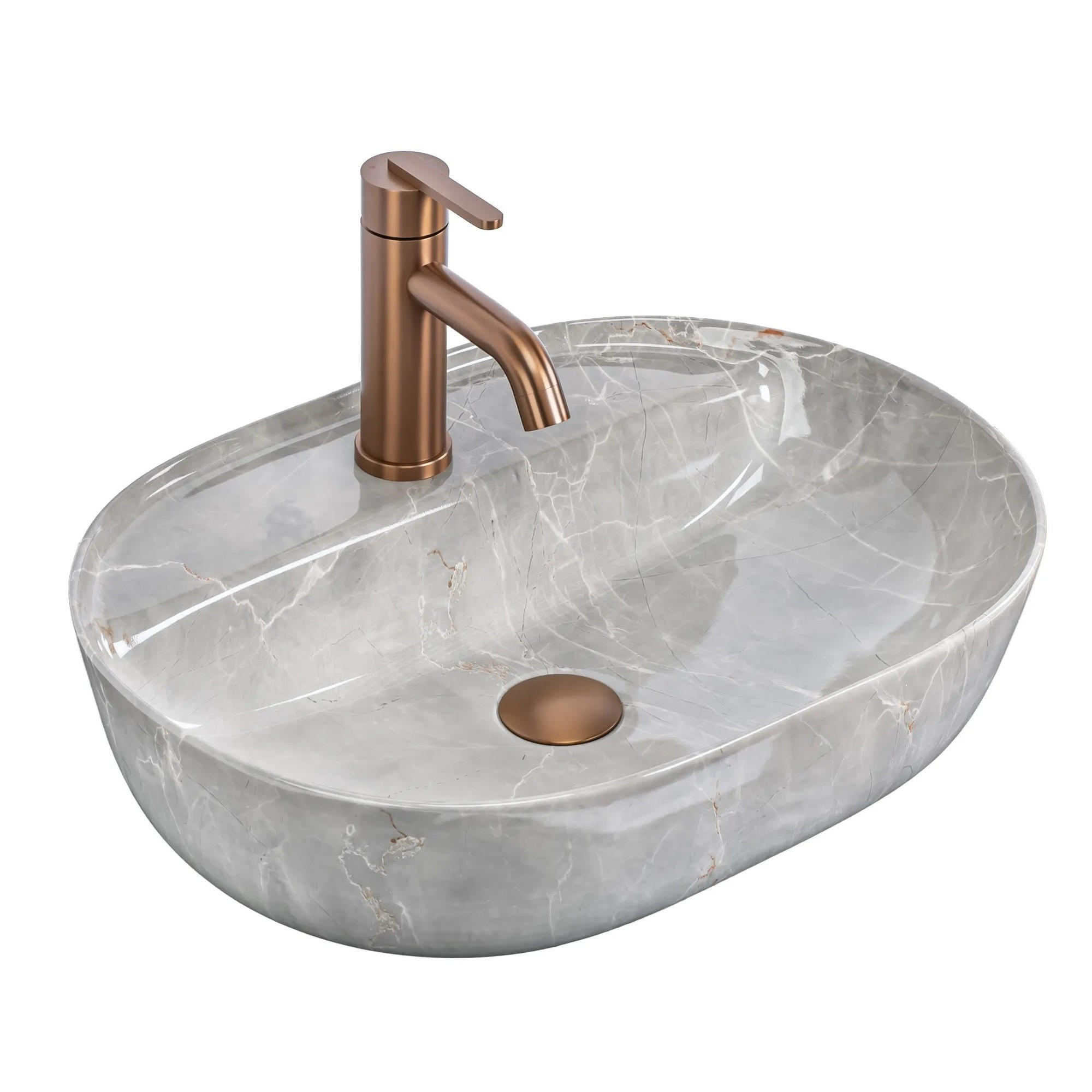 REA Aufsatzwaschbecken Grau 38.5x13.5x50.5 cm
