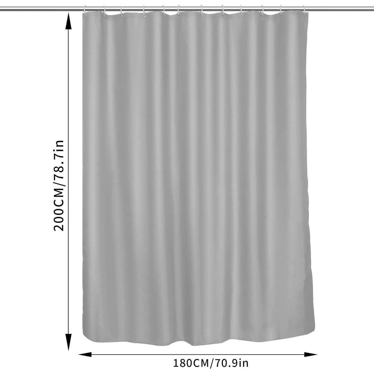 DUSCHVORHANG 180 x 200 cm Hellgrau - Grau, Textil (180/200cm)