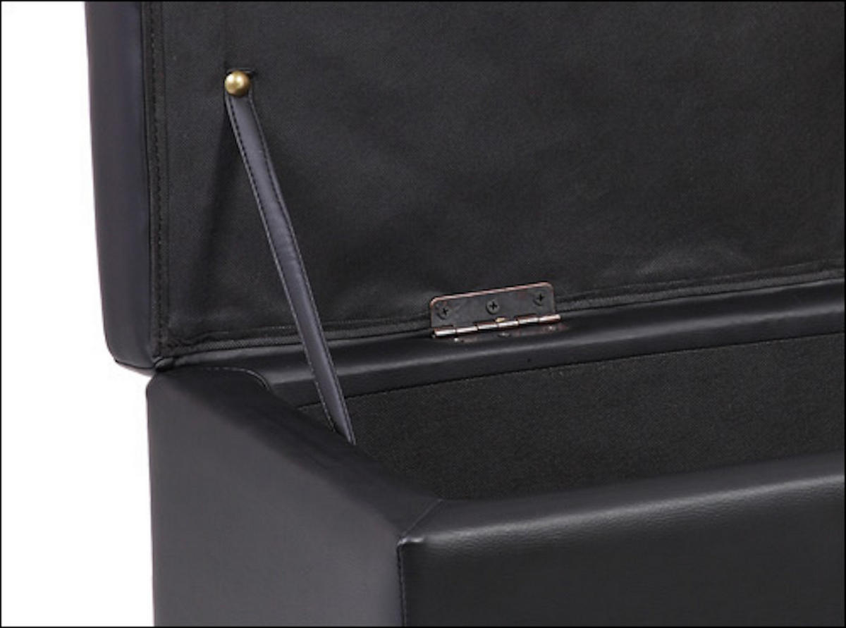 TRUHENBANK - Schwarz, Holz/Kunststoff (118/43/37cm) - [en.casa]