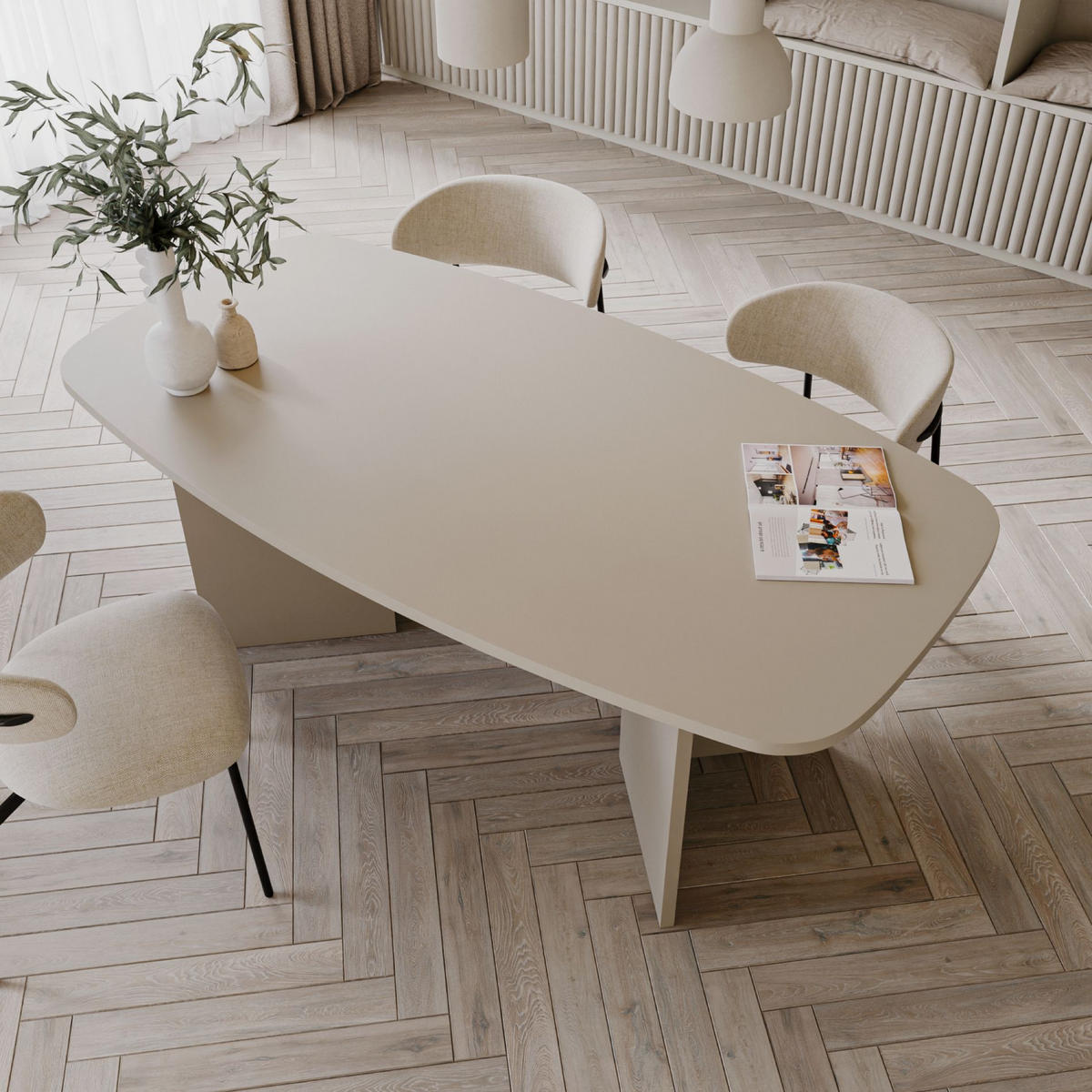 ESSTISCH PIANO Kaschmirgrau 190x100 cm - Taupe, Holzwerkstoff (100/190/74.5cm) - Selsey