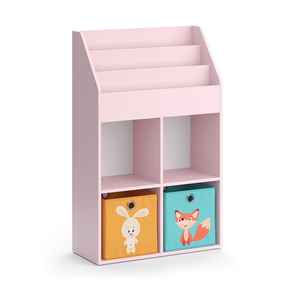 KINDERREGAL Luigi Rosa 72 x 114.2 cm mit 6 Faltboxen (bunt) - Pink, Holzwerkstoff (72/114.2/31.2cm) - Vicco