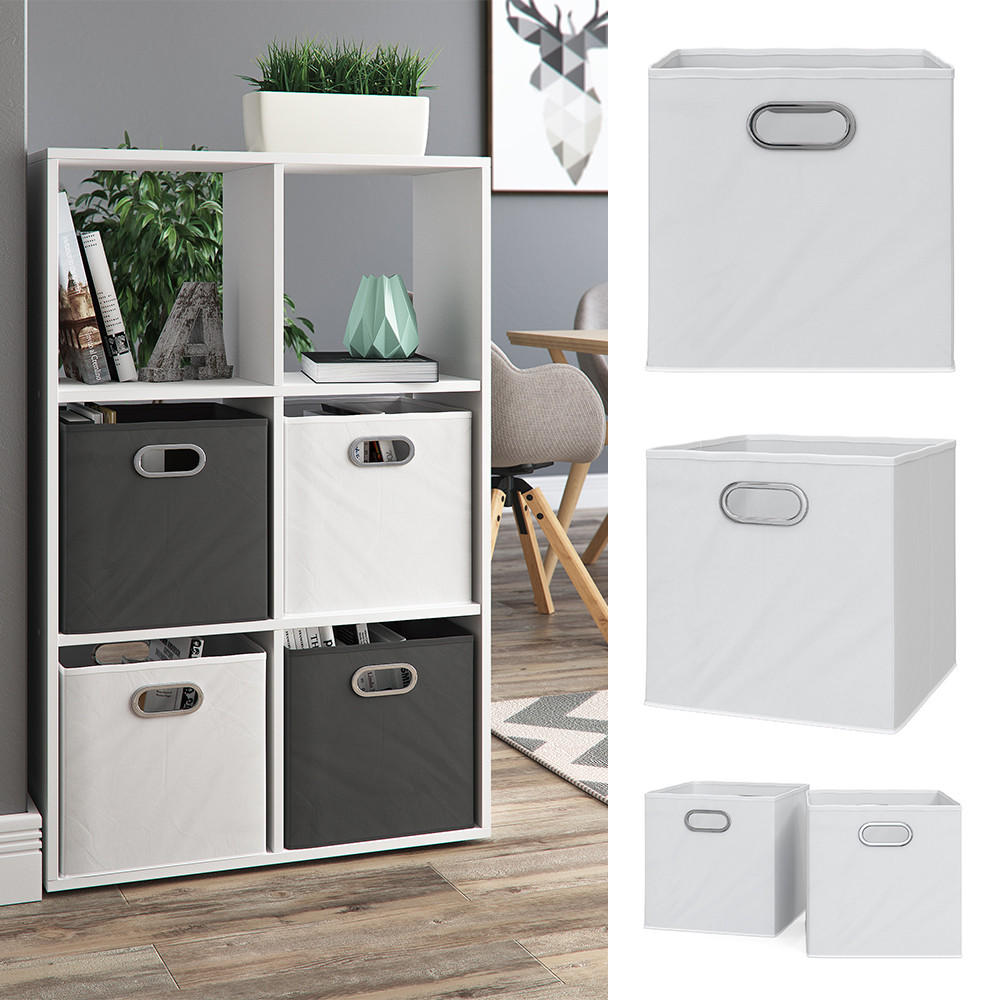 FALTBOX Weiß 30 x 30 cm 2er Set - Weiß, Wellpappe (30/30/30cm) - Vicco