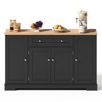 SIDEBOARD mit Schublade 138 cm MDF Schwarz - Schwarz, Holzwerkstoff (138/85/40cm) - Meubliv