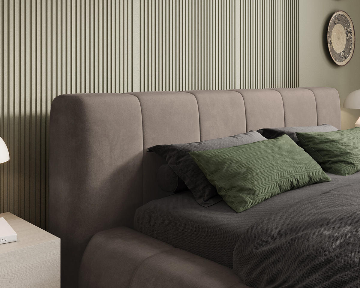 POLSTERBETT AVILLA 160x200 cm, Taupe - Taupe, Textil (200/160cm) - Fedve