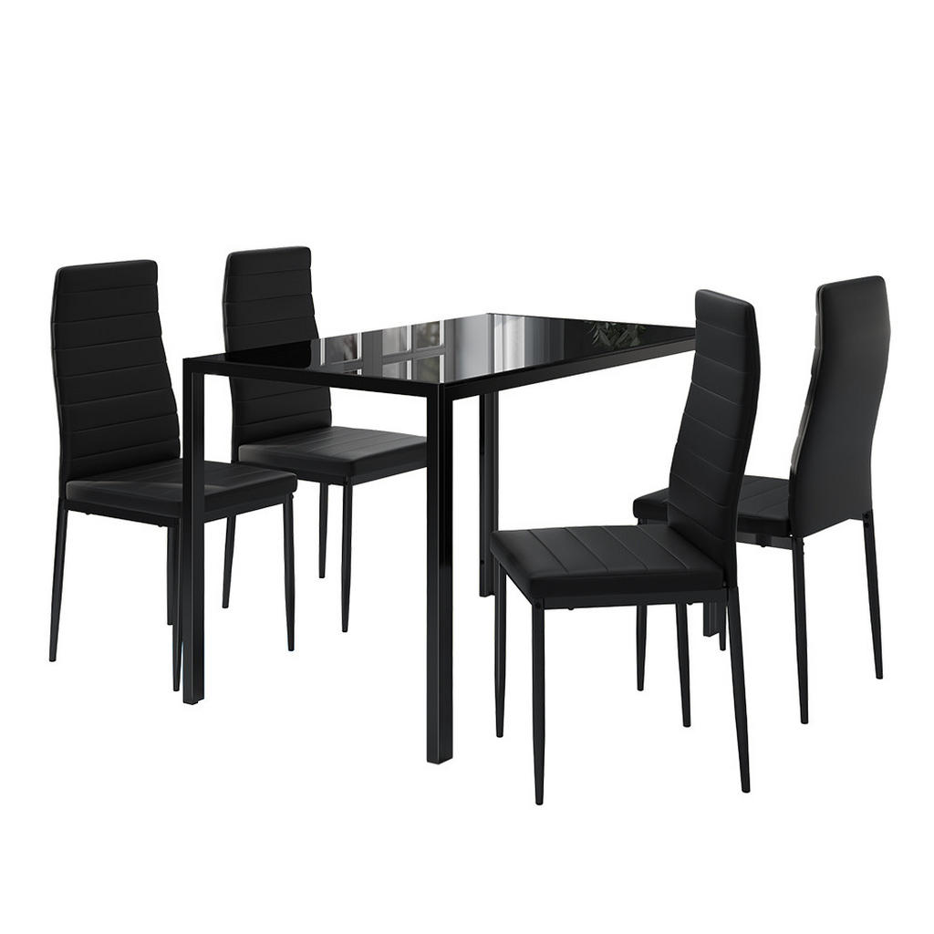 Vicco JÍDELNÍ STŮL SESTAVA Grand Černá 120 x 75 cm Sada 4 kusů