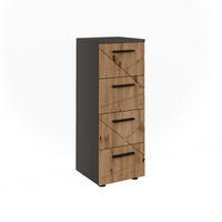 MIDISCHRANK Irma Anthrazit/Artisan 30 x 81 cm mit 4 Schubladen - Anthrazit/Eiche Artisan, Holzwerkstoff (30/81/30cm) - Vicco