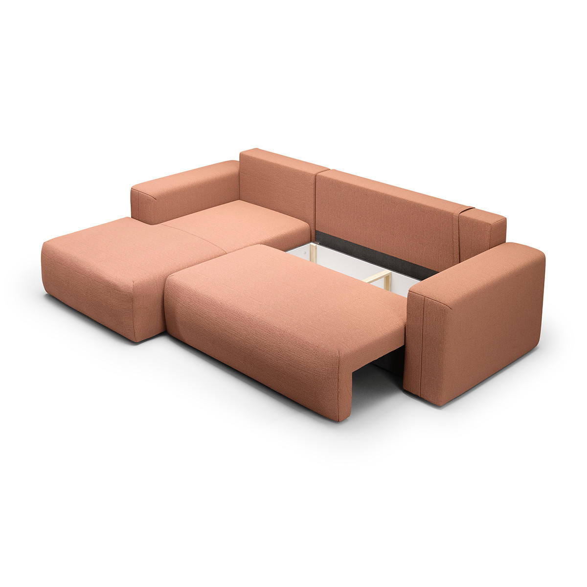 ECKSOFA Bliss 3 Sitzplätze Kupfer - Orange, Holz (268/163cm) - Petits-meubles