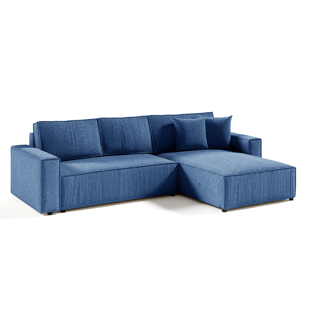 ECKSOFA Isaac 4 Sitzplätze Blau - Blau, Holzwerkstoff (294/185cm) - Petits-meubles