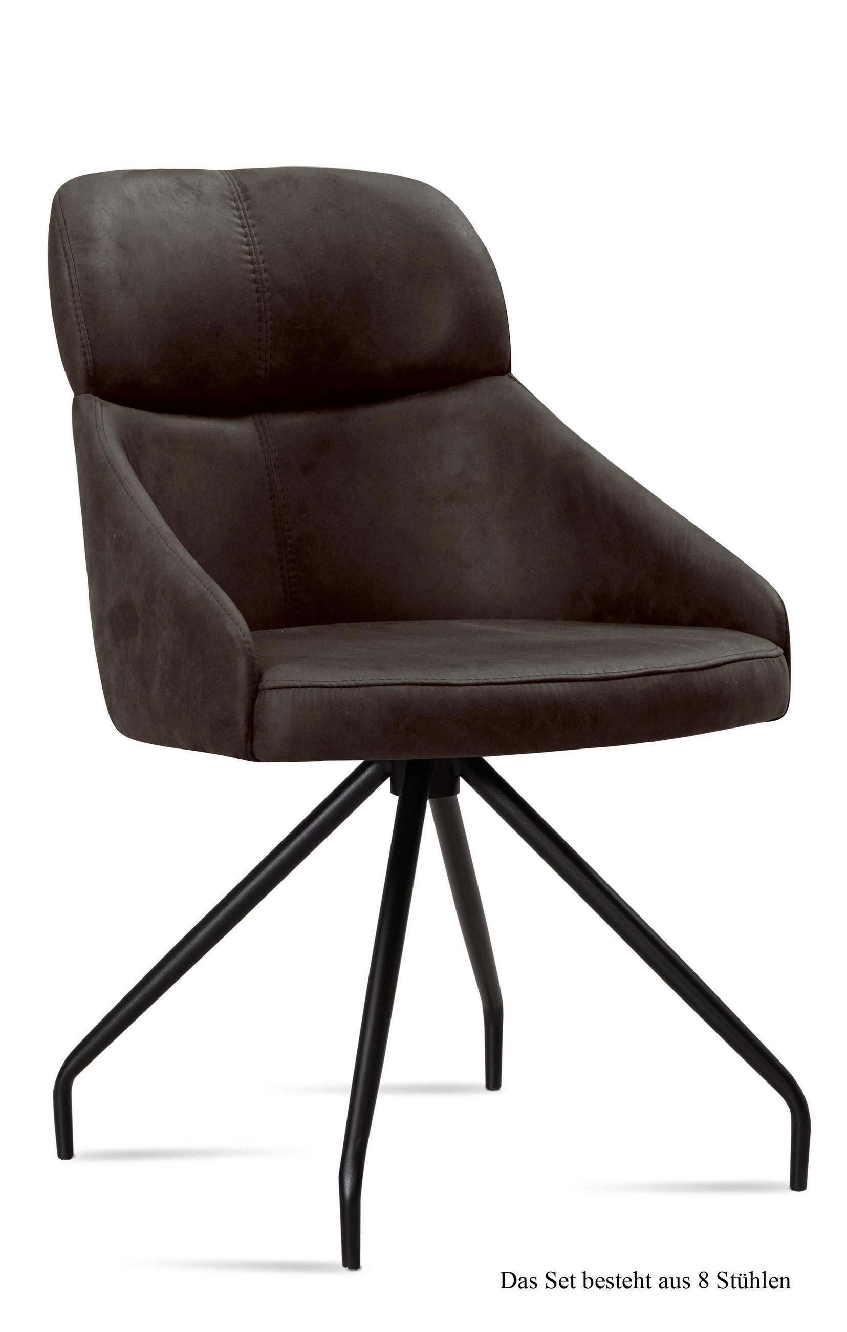 ESSZIMMERSTUHL (8er-Set) Dionne 52x82x63 Schwarz/Espresso - Dunkelbraun/Schwarz, Kunststoff (63/82/52cm) - 58aufmkessel