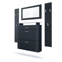 GARDEROBE Malea Fronten in Schwarz matt - Schwarz, Holzwerkstoff (180/180/23cm) - Vladon