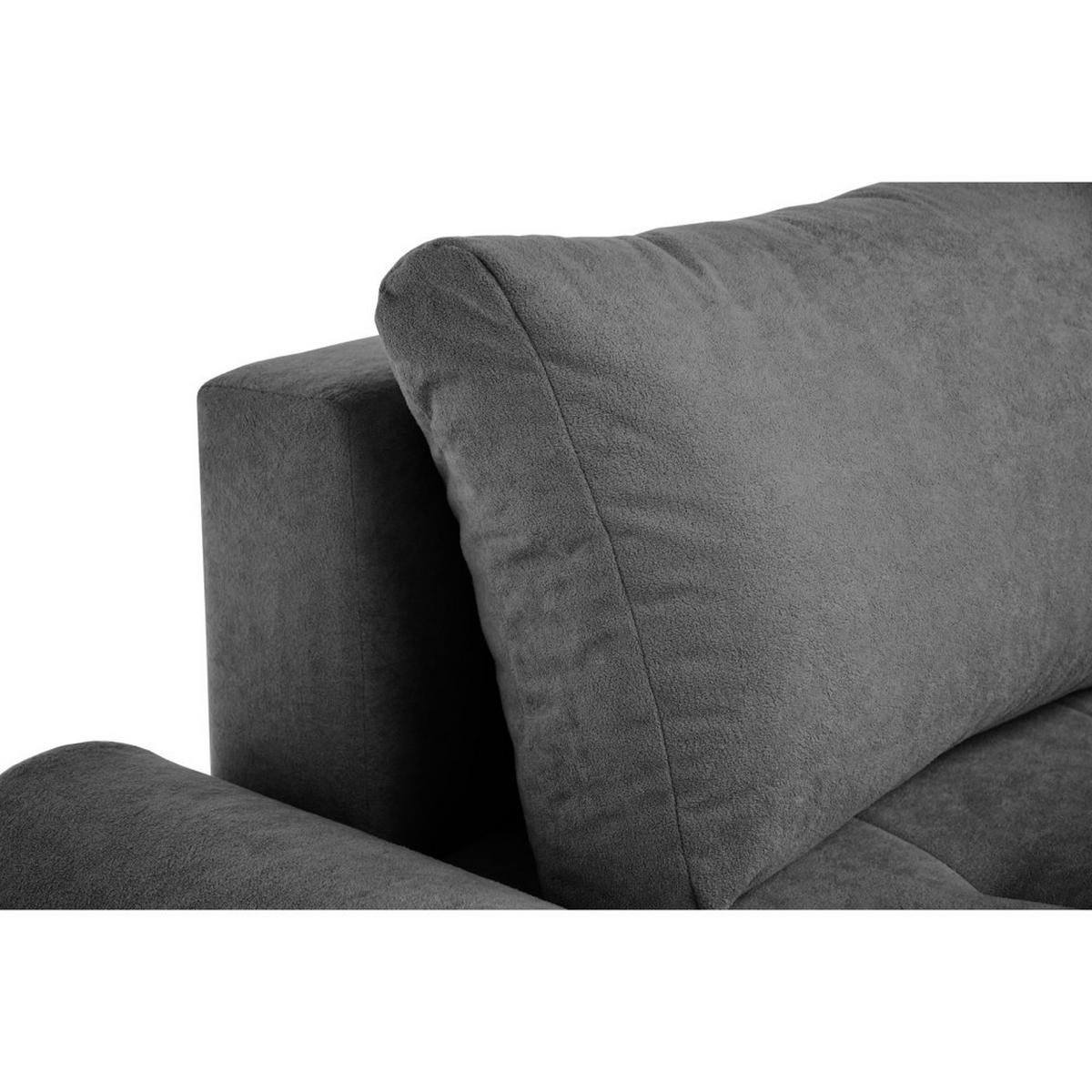 WOHNLANDSCHAFT Costa U Schwarz, Velours - Schwarz, Kunststoff/Textil (367/80/169cm) - Beautysofa