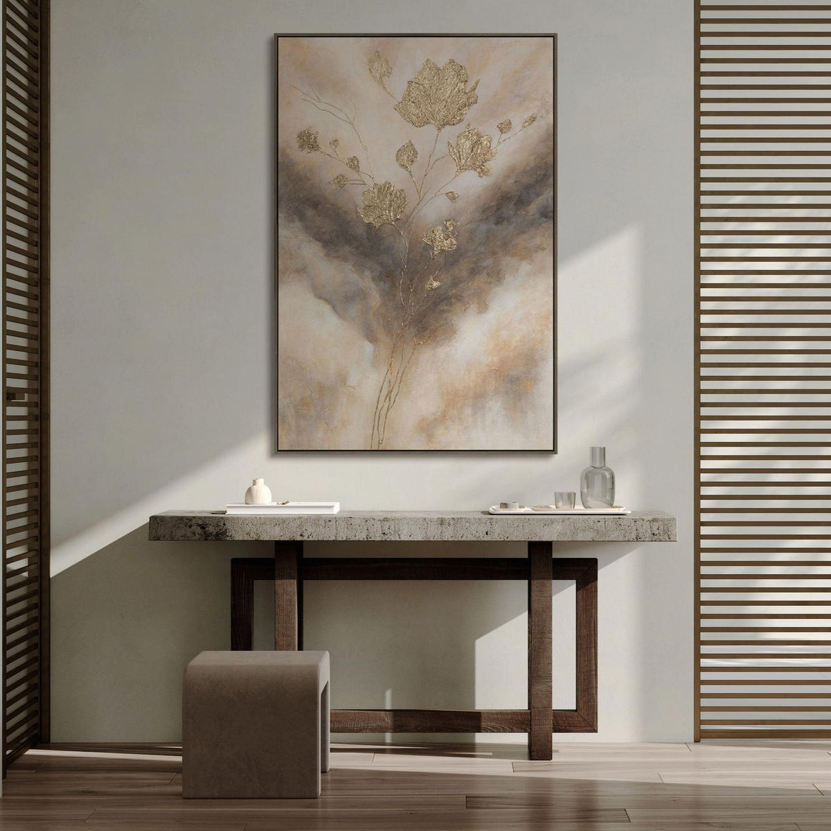 GEMÄLDE Leuchten in den Wolken Schattenfugenrahmen Eichefarben 120x80 cm - Eichefarben, Holz (120/80cm) - YS-art gallery