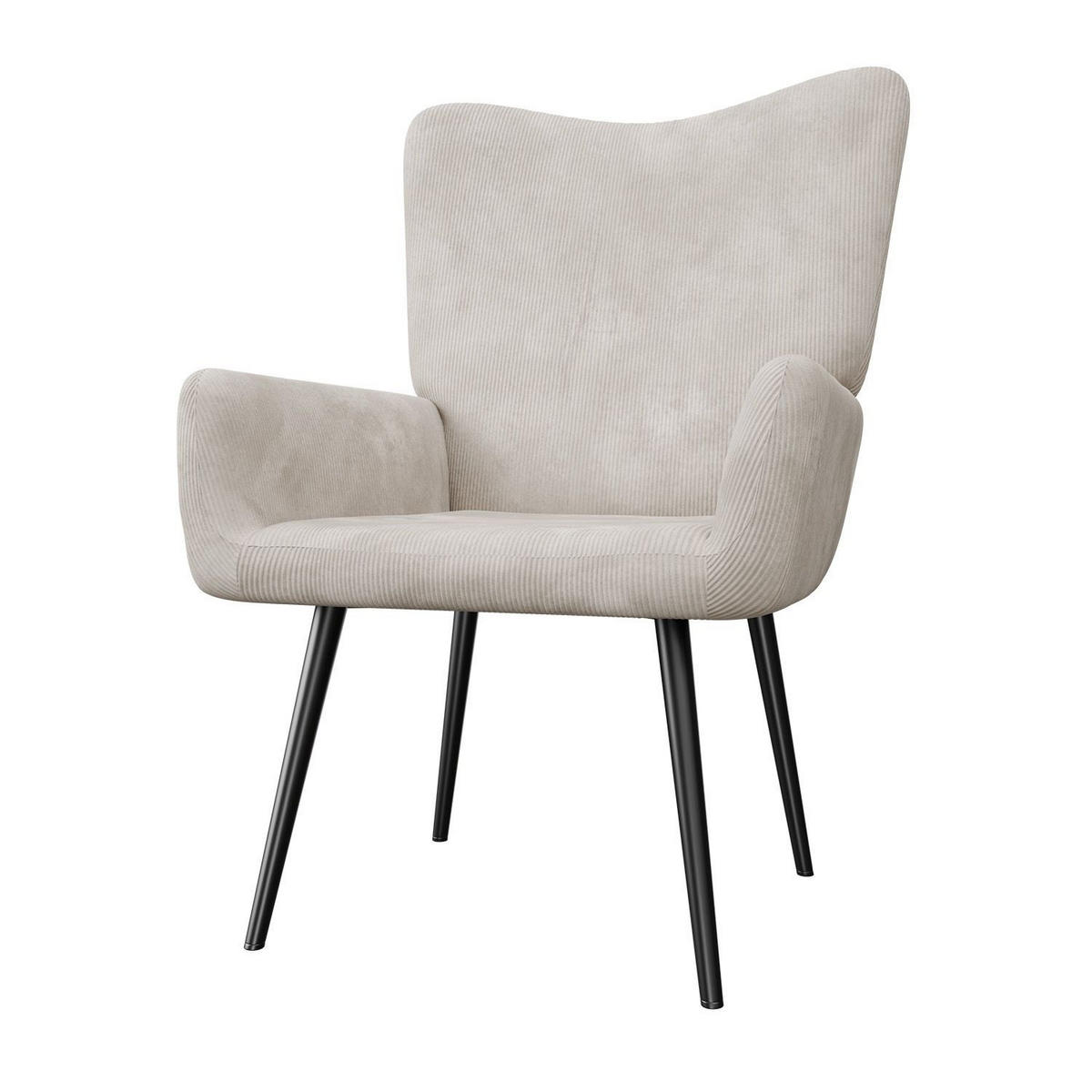 OHRENSESSEL Odense Cord Beige - Beige, Textil (68/95/73cm) - Juskys