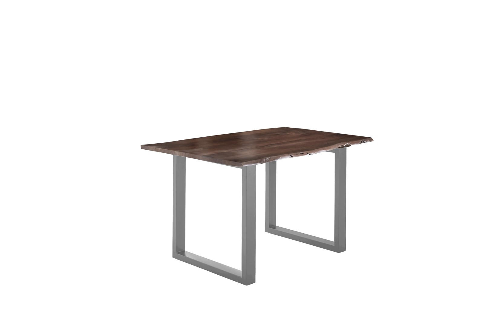 ESSTISCH LUBIN - Silberfarben/Braun, Holz/Metall (90/180/77cm) - SAM