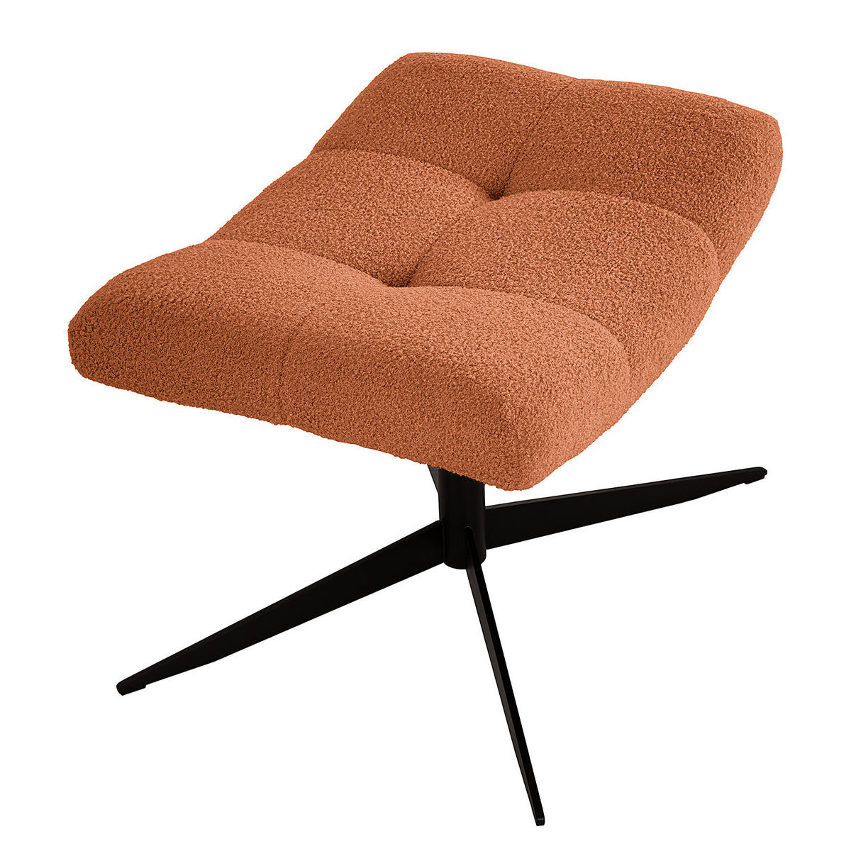 POLSTERHOCKER - Schwarz/Kupferfarben, Textil/Metall (67/47/50cm) - home24