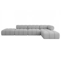 ECKSOFA modulares Sofa Kerru-L2 - 380x190x70 cm Hellgrau Bouclé - Hellgrau, Holzwerkstoff/Textil (380/190cm) - ALTDECOR
