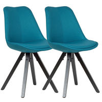 ESSZIMMERSTUHL Stoffbezug mit Holzgestell Modern gepolstert, Blau 49x52x87 cm - Blau/Schwarz, Holz/Textil (49/87/52cm) - KADIMA DESIGN